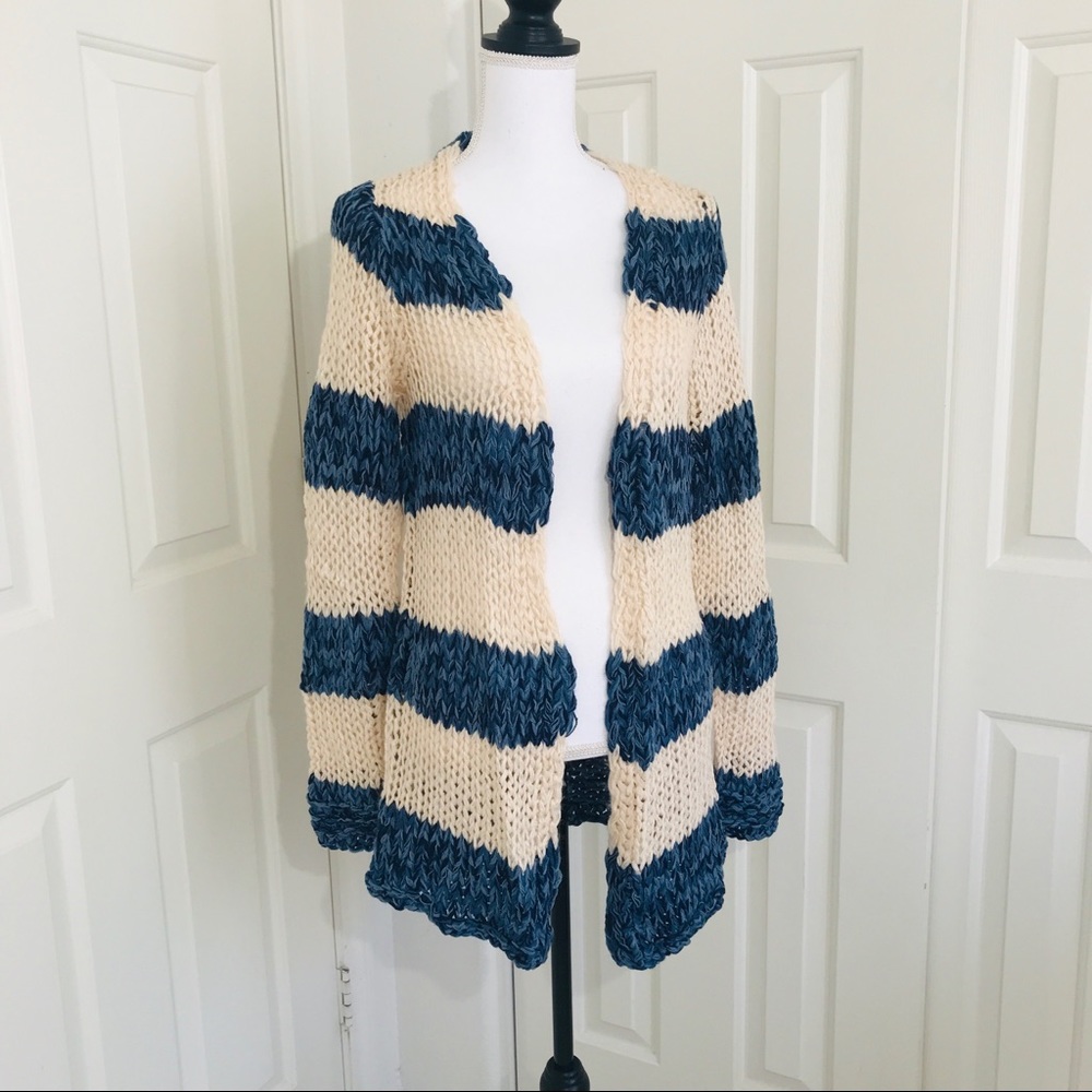 Two thirty one openwork long knit cardigan S